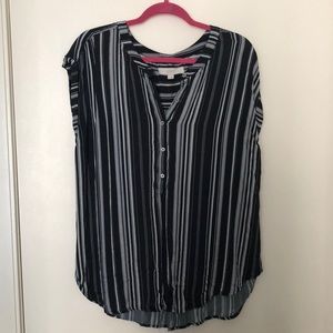 Loft navy and white striped sleeveless top